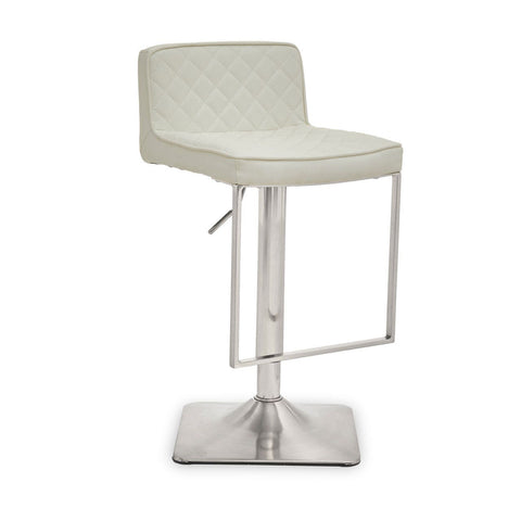Dynasty Bar Chair In White Leather Effect - SE Home