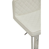 Dynasty Bar Chair In White Leather Effect - SE Home