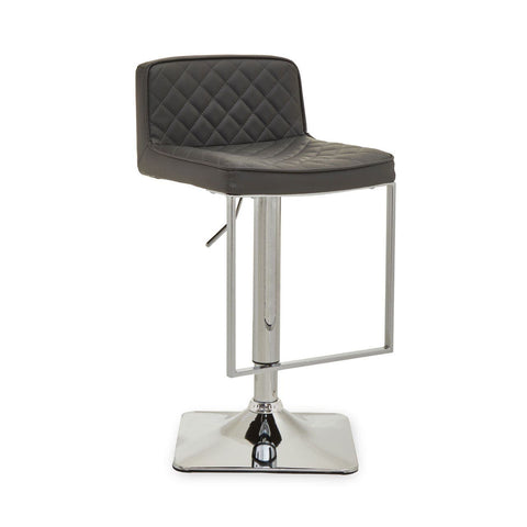 Table & Bar Stools Dynasty Bar Chair In Dark Grey Leather Effect