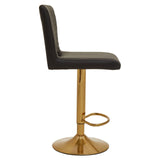 Dynasty Bar Chair In Black With Leather Effect - SE Home