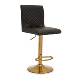 Dynasty Bar Chair In Black With Leather Effect - SE Home