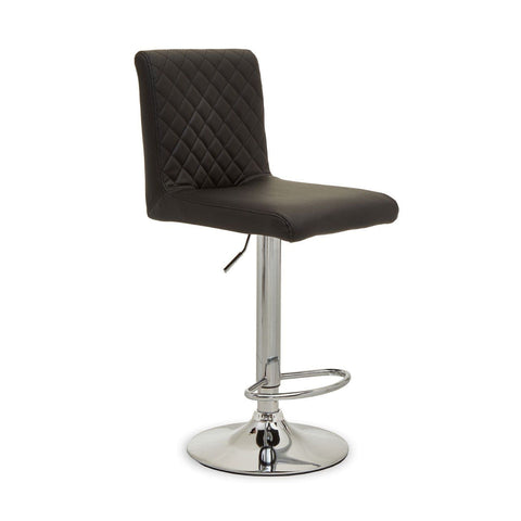 Dynasty Bar Chair In Black Leather Effect - SE Home