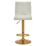 Table & Bar Stools Dynasty Bar Chair In White With Leather Effect
