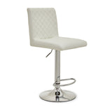 Dynasty Bar Chair In White Leather Effect - SE Home
