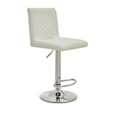 Table & Bar Stools Dynasty Bar Chair In White Leather Effect