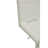 Dynasty Bar Chair In White Leather Effect - SE Home
