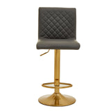 Dynasty Bar Chair In Dark Grey With Leather Effect - SE Home