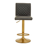 Table & Bar Stools Dynasty Bar Chair In Dark Grey With Leather Effect