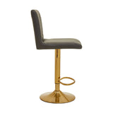 Dynasty Bar Chair In Dark Grey With Leather Effect - SE Home