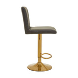 Table & Bar Stools Dynasty Bar Chair In Dark Grey With Leather Effect