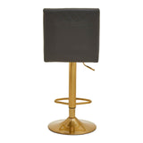 Dynasty Bar Chair In Dark Grey With Leather Effect - SE Home