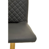 Dynasty Bar Chair In Dark Grey With Leather Effect - SE Home