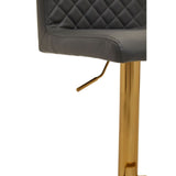 Dynasty Bar Chair In Dark Grey With Leather Effect - SE Home