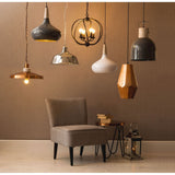Mild Steel And White Pendant Light - SE Home