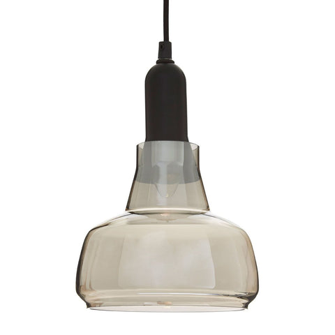 New Foundry Smoked Glass Bowl Shaped Pendant Light