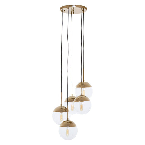 Revive Gold Finish Five Pendant Lights - SE Home