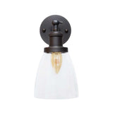 Dickens Clear Small Glass Wall Light - Bronze - SE Home