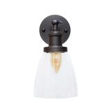 Dickens Clear Small Glass Wall Light - Bronze