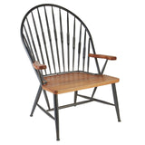 New Foundry Walnut Wood And Metal Armchair - SE Home