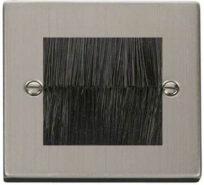 Stainless Steel - Black Inserts Stainless Steel Brush Outlet Plate - Black Brush