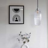 Henley Curve Fluted Glass Pendant Light - Nickel