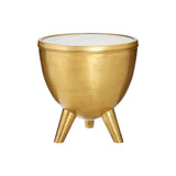 Crest Brass Finish White Marble Top Table - SE Home