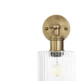 Henley Cylinde Petite Ribbed Glass Wall Light - Brass