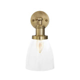 Dickens Clear Small Glass Wall Light - Brass