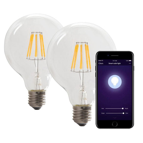 Smart WiFi Dimmable CCT G95 8.5W LED Filament Bulb 2 x Pack - SE Home
