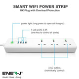 Smart Switches & Sockets Wifi Power Strip Extention Box (3 sockets + 4 USB)