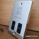 Polished Chrome 13A Fused Connection Unit Switched With Neon With Flex - Black Trim - SE Home