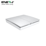 2 Gang Wireless Kinetic Light Switch, Silver - SE Home
