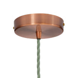 Antique Copper Decorative Bulb Holder with Green Twisted Cable - SE Home