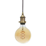 Antique Brass Decorative Bulb Holder with Black Round Cable - SE Home