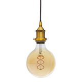 Antique Gold Decorative Bulb Holder with Black Round Cable - SE Home