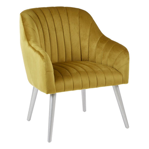Louxor Mustard Fabric Armchair - SE Home