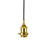 Gold Decorative Bulb Holder with Black Round Cable - SE Home