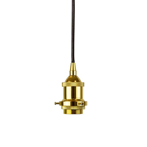 Gold Decorative Bulb Holder with Black Round Cable - SE Home