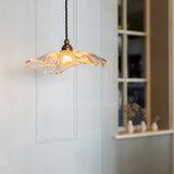 Organic Fleur Glass Pendant Light - Old English Brass - SE Home