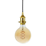 Gold Decorative Bulb Holder with Black Twisted Cable - SE Home