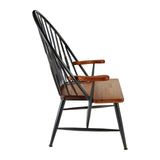 New Foundry Walnut Wood And Metal Armchair - SE Home