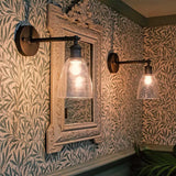 Dickens Clear Small Glass Wall Light - Bronze - SE Home