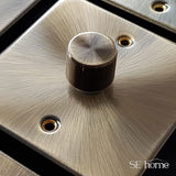 Antique Brass 13A Fused Connection Unit Switched With Neon - Black Trim - SE Home