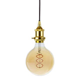 Gold Decorative Bulb Holder with Black Round Cable - SE Home
