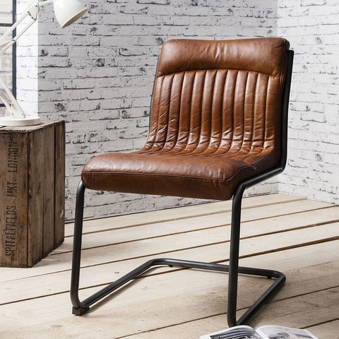 Arm Chairs, Recliners & Sleeper Chairs Elliot Leather Dining Chair - Brown