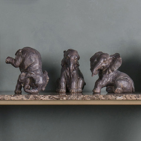 Sculptures & Ornaments Bayan Elephant Trio