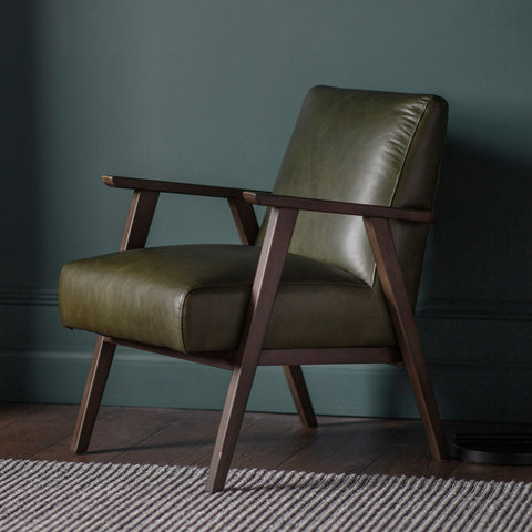 Arm Chairs, Recliners & Sleeper Chairs Mayland Armchair Leather Green