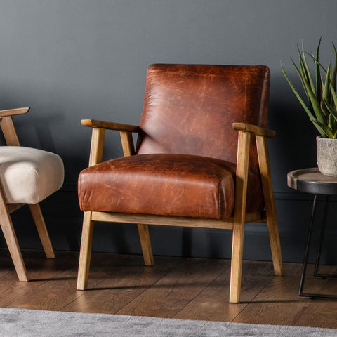 Arm Chairs, Recliners & Sleeper Chairs Mayland Armchair Leather Brown
