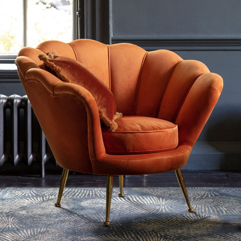 Arm Chairs, Recliners & Sleeper Chairs Alisha Scalloped Armchair Orange