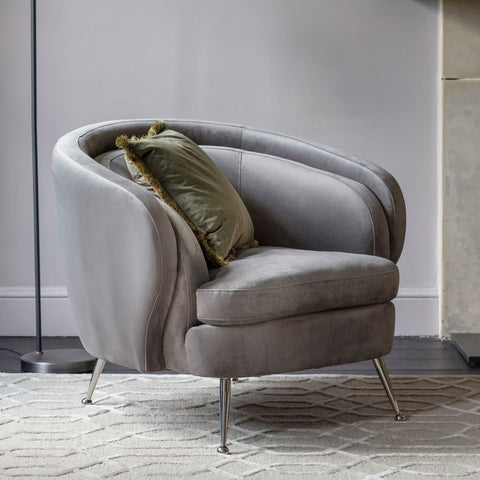 Arm Chairs, Recliners & Sleeper Chairs Milano Chair Velvet Grey